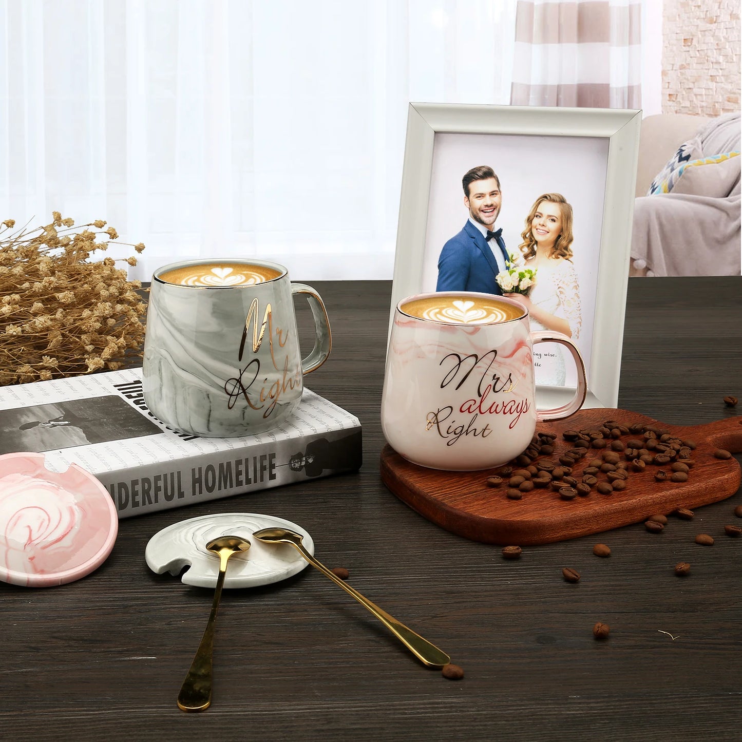 CONJUNTO CANECAS EM CERAMICA CASAL