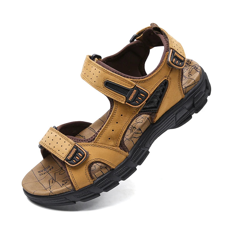 New Genuine Leather Men's Sandals Summer