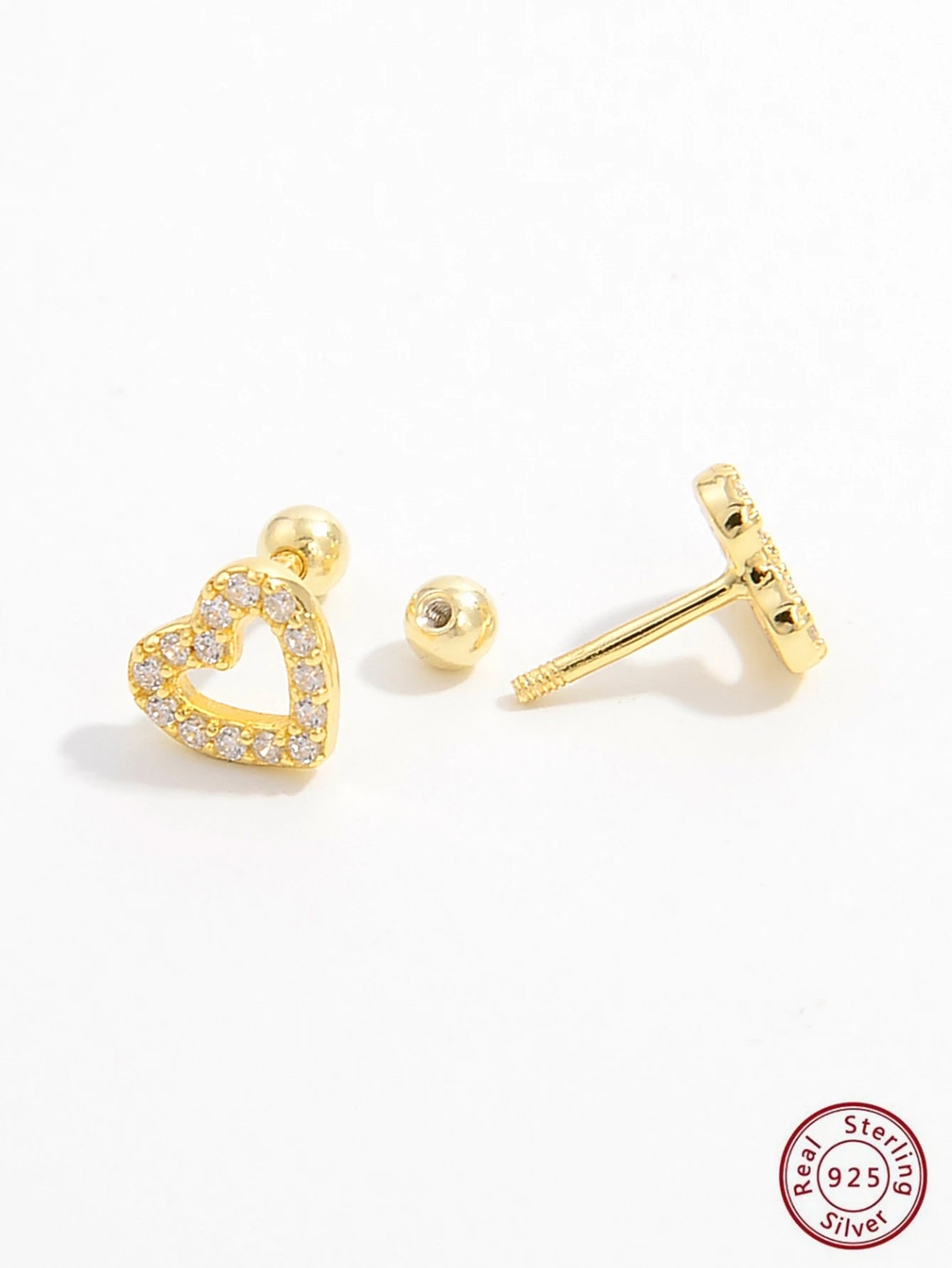 BRINCO FEMININO CORAÇÃO PRATA ESTERLINA + ZIRCONIA
