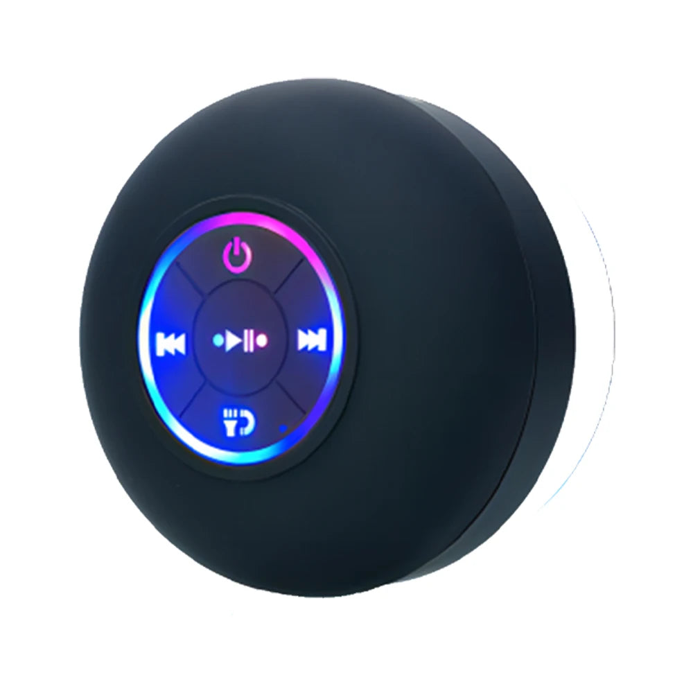 Waterproof Bluetooth Shower Speaker – LED Light - Strong Suction Cup - Stereo Sound