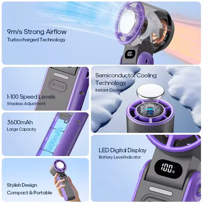 CoolBreeze Foldable™ — Portable Turbo Fan with LED Display