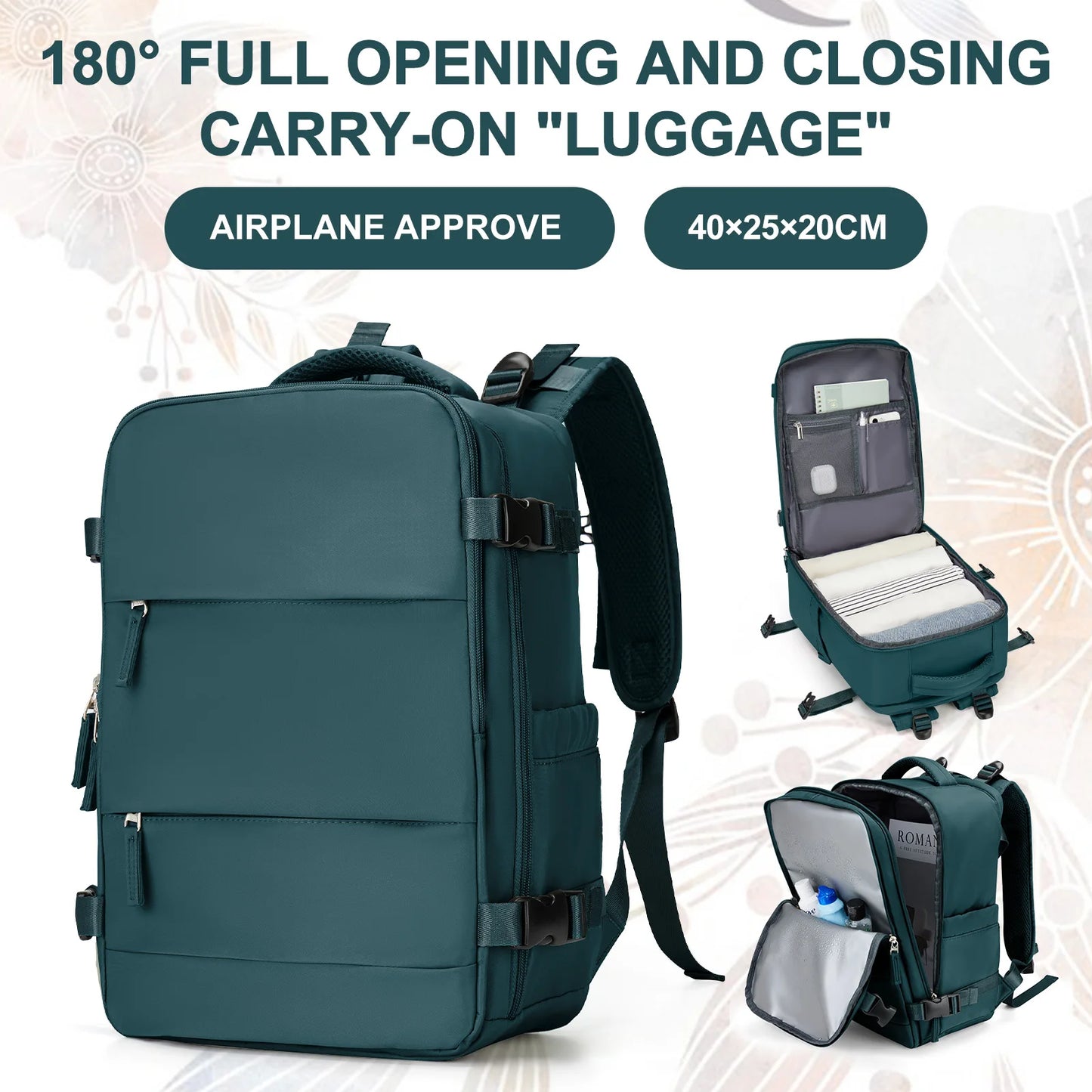 Backpack Ryanair 40x20x25,Vacuum Packaged Travel Backpack Short-Trip Rucksack