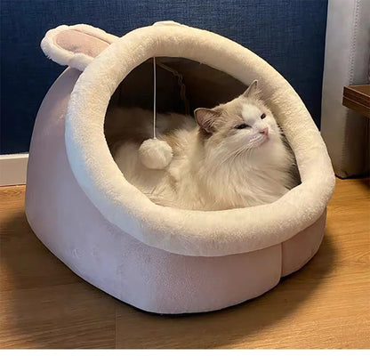 Cozy Cat Cave Bed with Removable Cushion