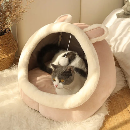 Cozy Cat Cave Bed with Removable Cushion