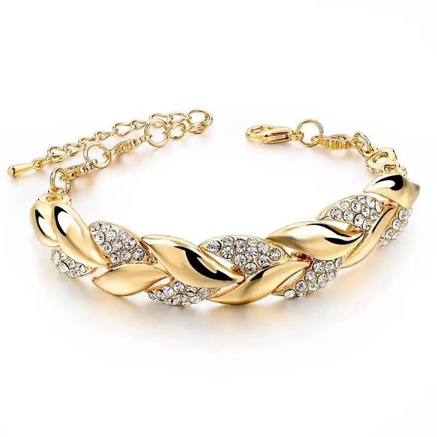 PULSEIRA BRACELETE FEMININO CRISTAL TRANÇADO