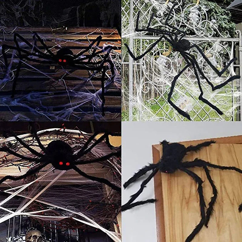Giant Black Spider Halloween Decoration – Outdoor Scary Prop for Yard, Porch & Haunted House