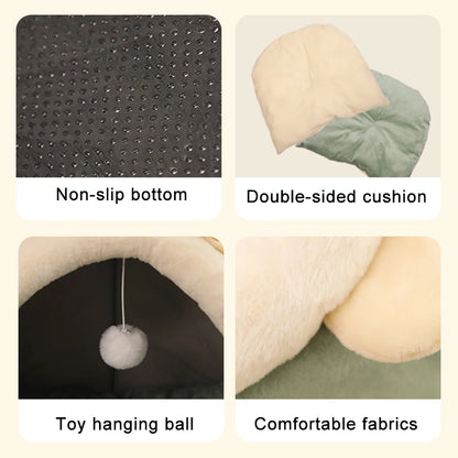 Cozy Cat Cave Bed with Removable Cushion
