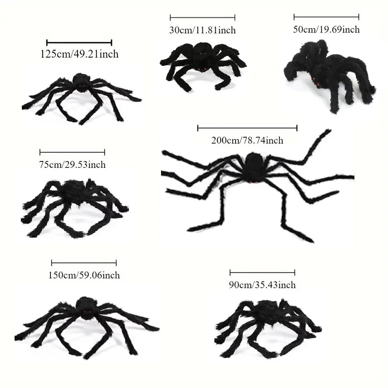 Giant Black Spider Halloween Decoration – Outdoor Scary Prop for Yard, Porch & Haunted House