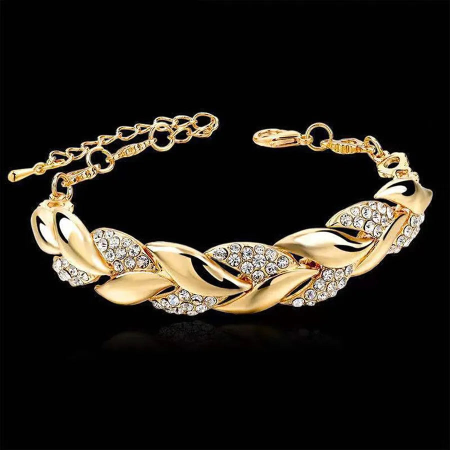 PULSEIRA BRACELETE FEMININO CRISTAL TRANÇADO