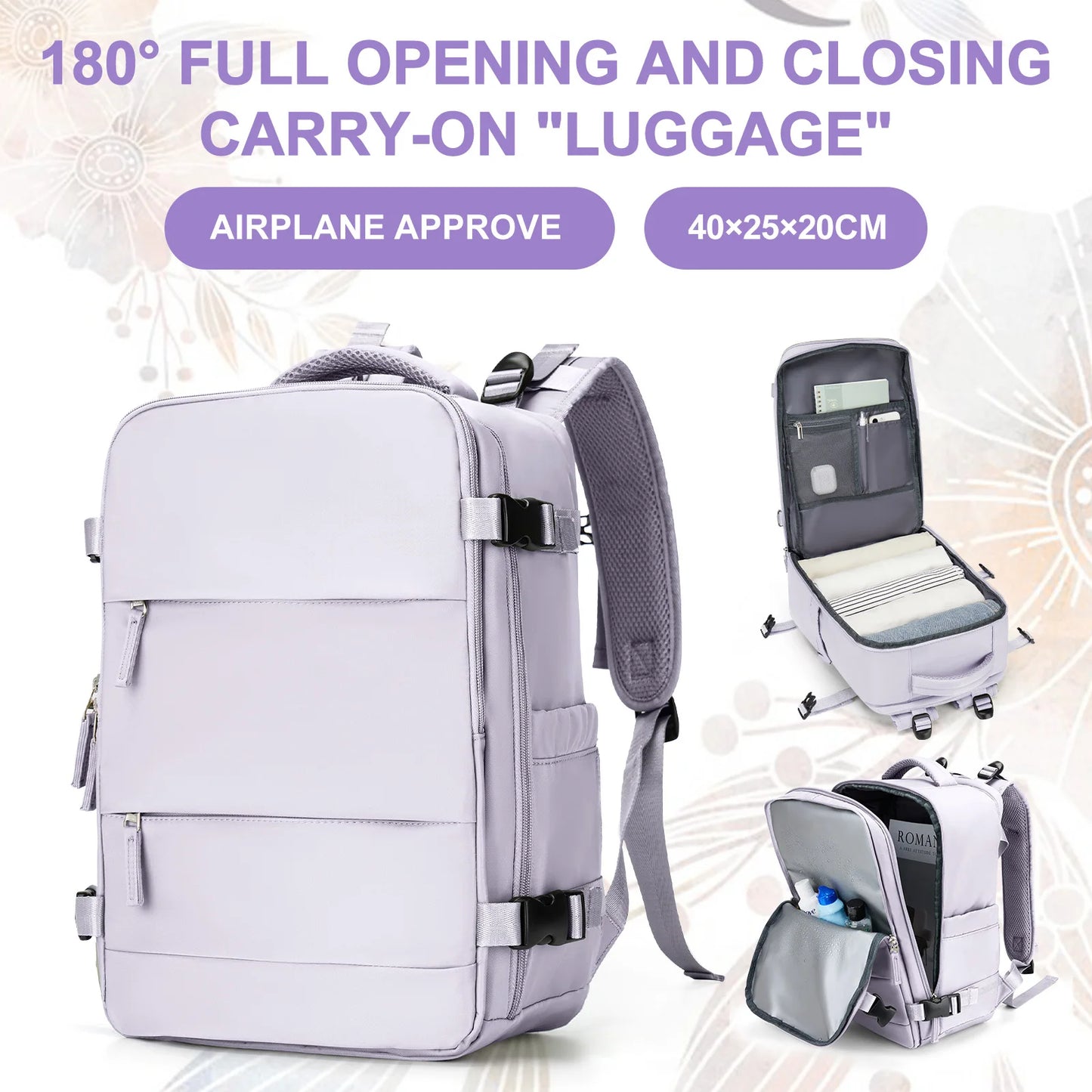 Backpack Ryanair 40x20x25,Vacuum Packaged Travel Backpack Short-Trip Rucksack