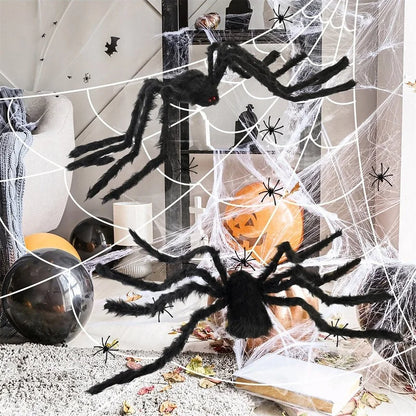 Giant Black Spider Halloween Decoration – Outdoor Scary Prop for Yard, Porch & Haunted House