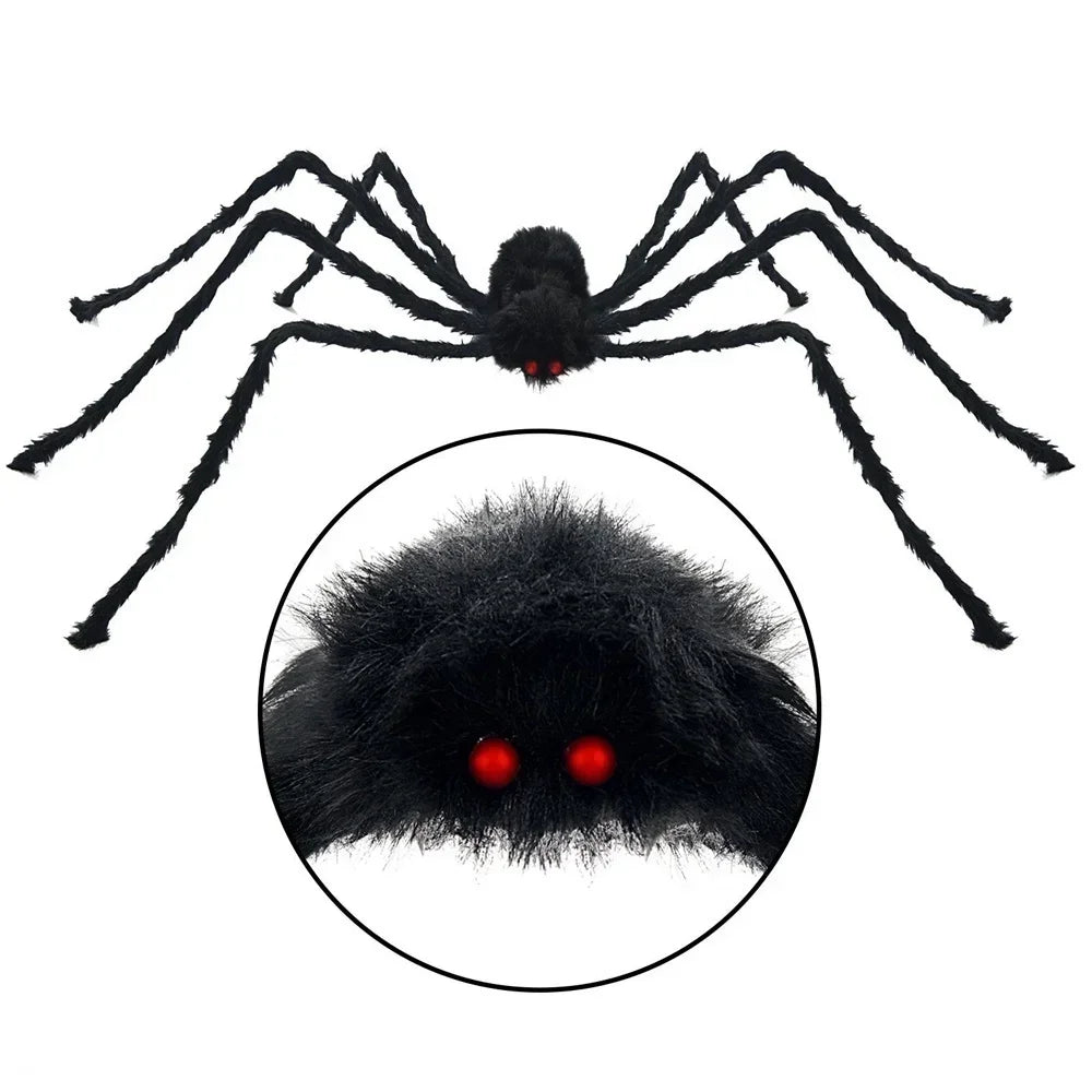 Giant Black Spider Halloween Decoration – Outdoor Scary Prop for Yard, Porch & Haunted House