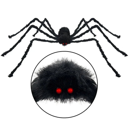 Giant Black Spider Halloween Decoration – Outdoor Scary Prop for Yard, Porch & Haunted House