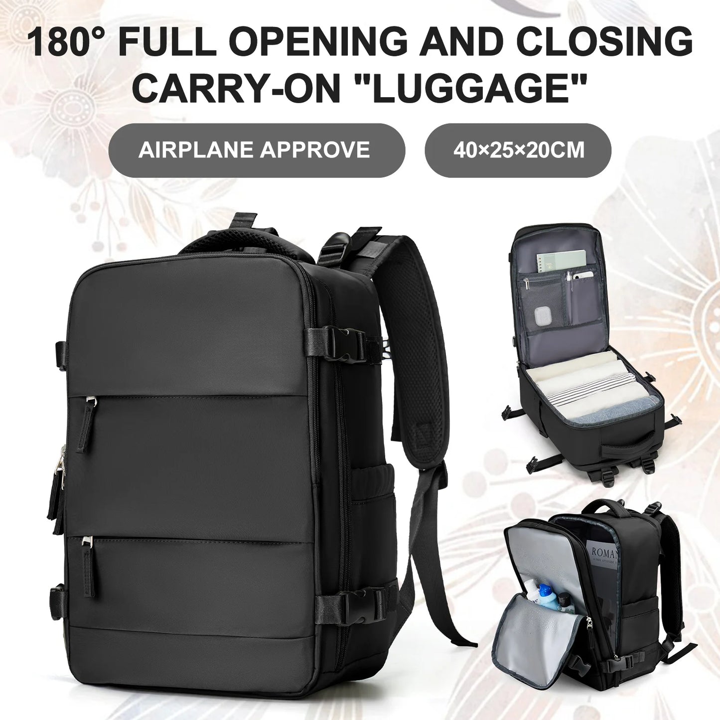 Backpack Ryanair 40x20x25,Vacuum Packaged Travel Backpack Short-Trip Rucksack