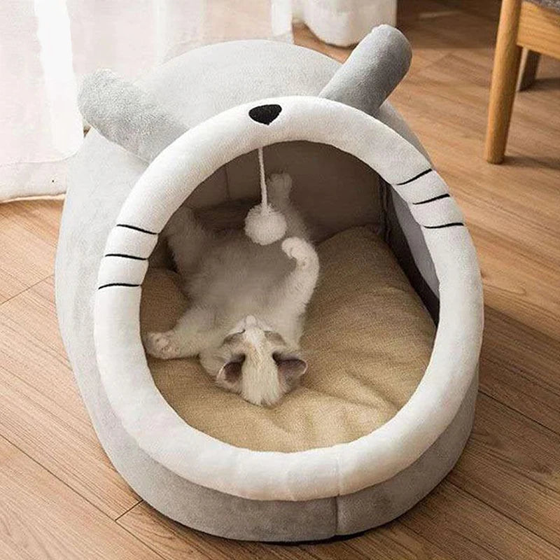Cozy Cat Cave Bed with Removable Cushion