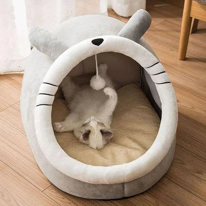 Cozy Cat Cave Bed with Removable Cushion