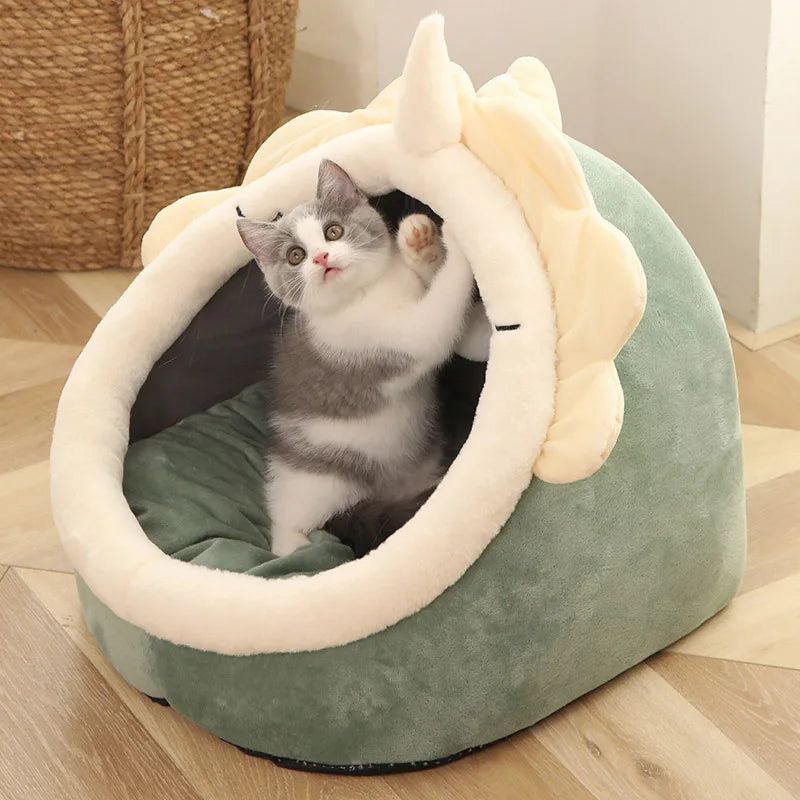 Cozy Cat Cave Bed with Removable Cushion