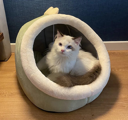 Cozy Cat Cave Bed with Removable Cushion