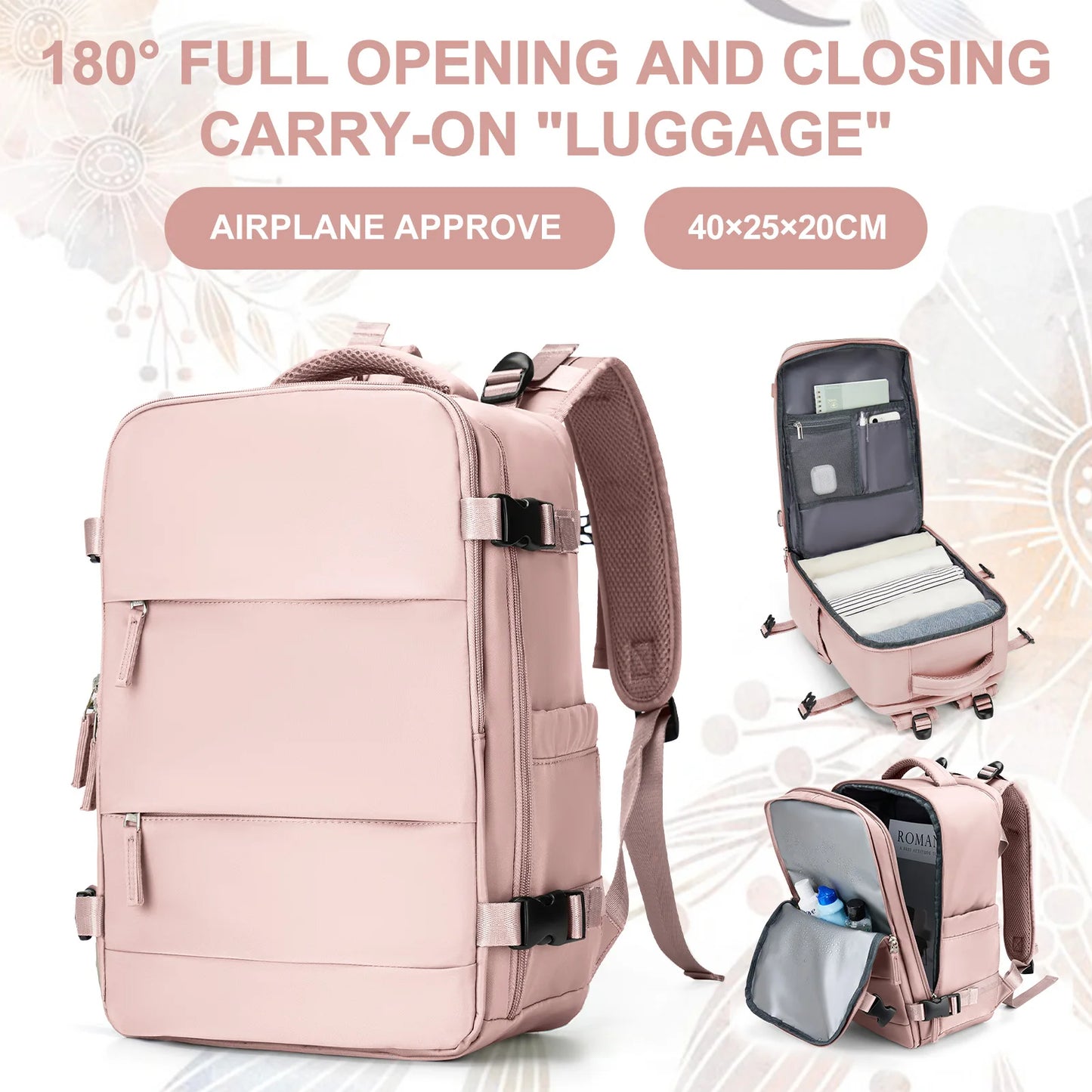 Backpack Ryanair 40x20x25,Vacuum Packaged Travel Backpack Short-Trip Rucksack