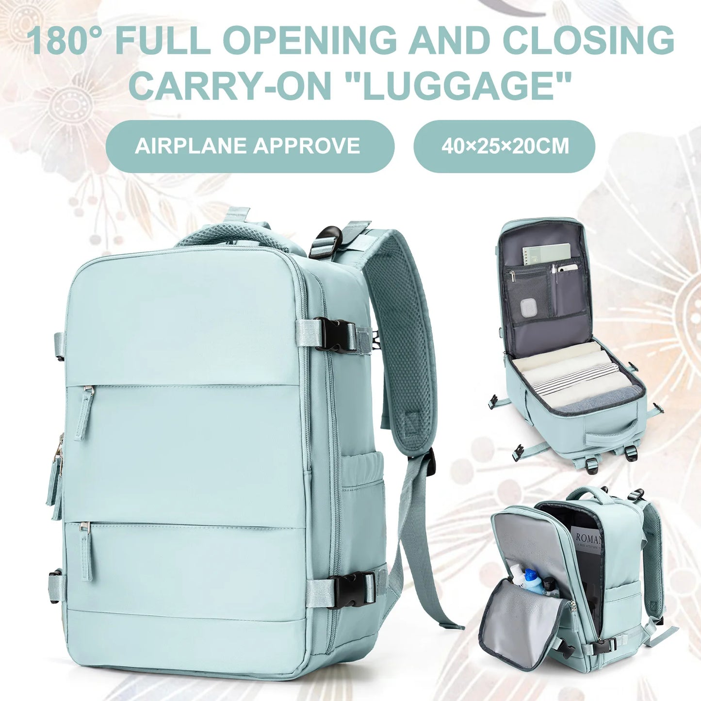 Backpack Ryanair 40x20x25,Vacuum Packaged Travel Backpack Short-Trip Rucksack