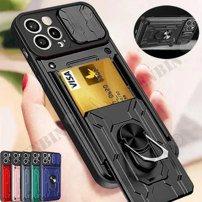 iPhone Case - Camera Ring Holder - Military Grade Card Slot