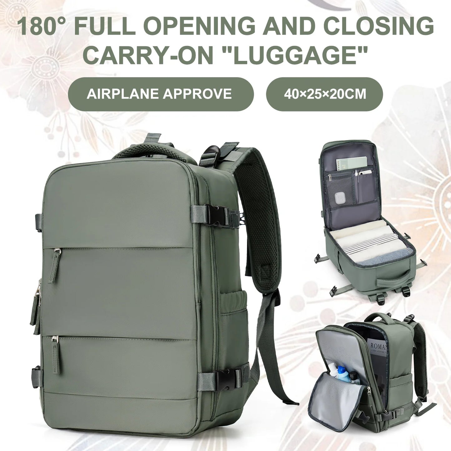 Backpack Ryanair 40x20x25,Vacuum Packaged Travel Backpack Short-Trip Rucksack
