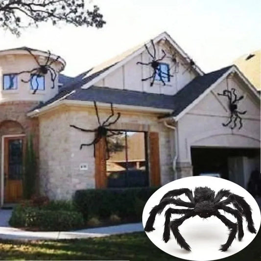 Giant Black Spider Halloween Decoration – Outdoor Scary Prop for Yard, Porch & Haunted House
