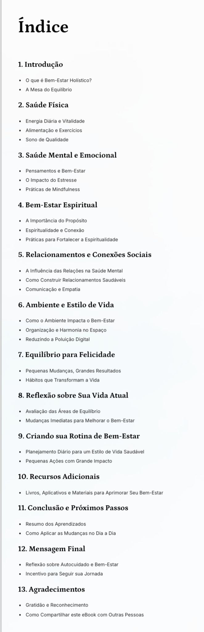 eBook Bem Estar Holístico - Um Guia Para Equilíbrio e Transformação