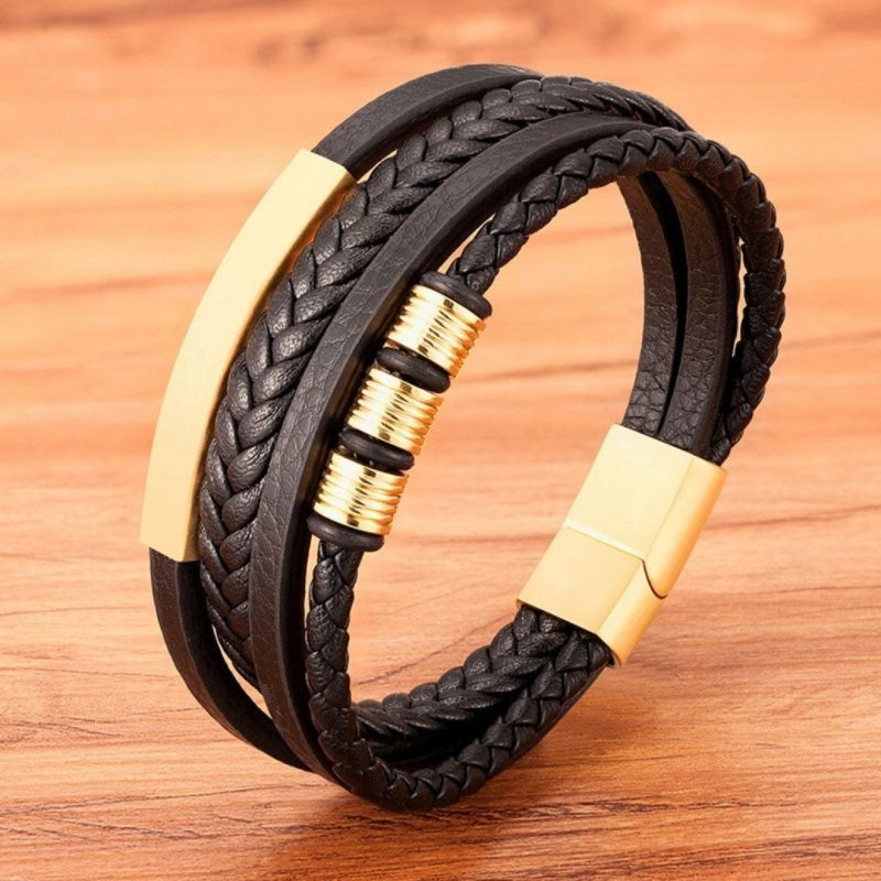 Pulseira Masculina de Couro – Modern Style