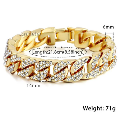 Pulseira cubana Miami Gold Curb