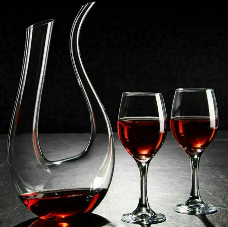 Decantador de Vinho em Cristal em Forma de U com 1500 ml